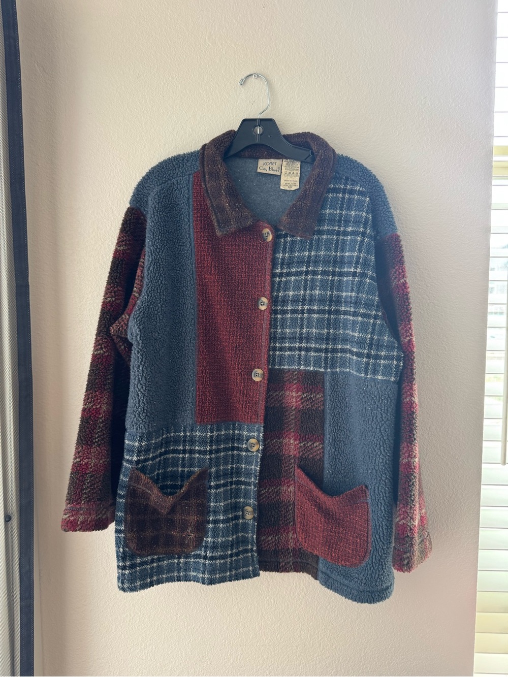 Fall Cottagecore Vintage Koret Patchwork Teddy Jacket Large - Picture 1 of 5